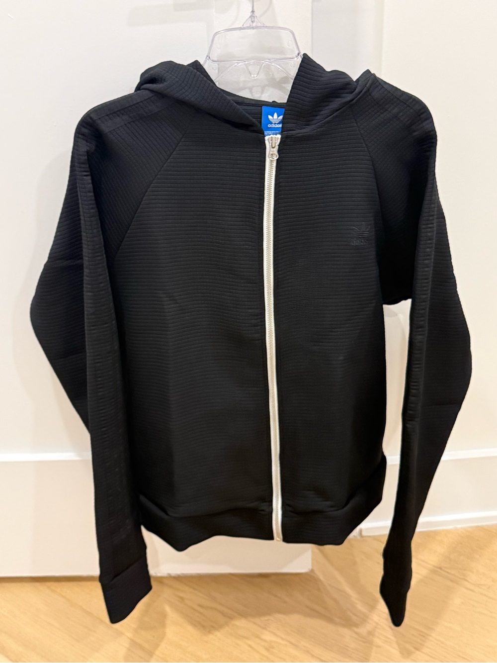 adidas Black Hooded Zip-Up Windbreaker